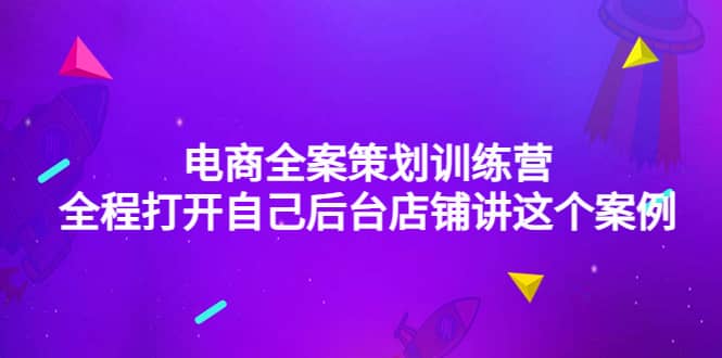 电商全案策划训练营：全程打开自己后台店铺讲这个案例（9节课时）-安哥网络创业副业