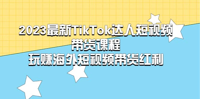 2023最新TikTok·达人短视频带货课程，玩赚海外短视频带货·红利-安哥网络创业副业