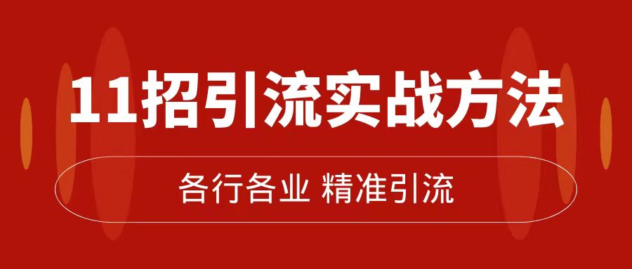 精准引流术：11招引流实战方法，让你私域流量加到爆（11节课完整版）-安哥网络创业副业