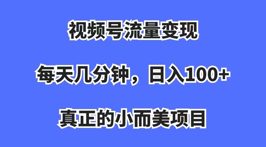 视频号流量变现，每天几分钟，收入100+，真正的小而美项目-安哥网络创业副业