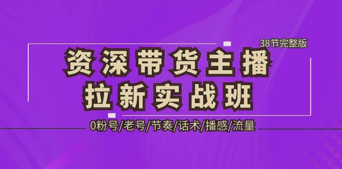 资深·带货主播拉新实战班，0粉号/老号/节奏/话术/播感/流量-38节完整版-安哥网络创业副业