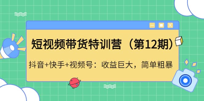 短视频带货特训营（第12期）抖音+快手+视频号-安哥网络创业副业