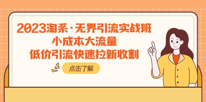 2023淘系·无界引流实战班：小成本大流量，低价引流快速拉新收割-安哥网络创业副业