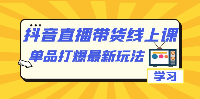 抖音·直播带货线上课，单品打爆最新玩法（12节课）-安哥网络创业副业