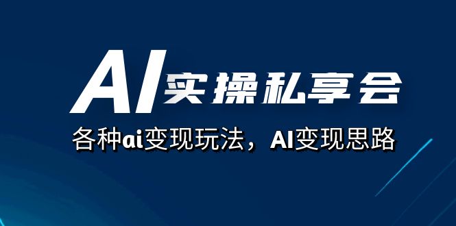AI实操私享会，各种ai变现玩法，AI变现思路（67节课）-安哥网络创业副业