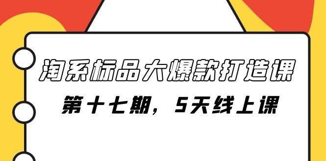 淘系标品大爆款打造课-第十七期，5天线上课-安哥网络创业副业