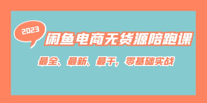 闲鱼电商无货源陪跑课，最全、最新、最干，零基础实战！-安哥网络创业副业