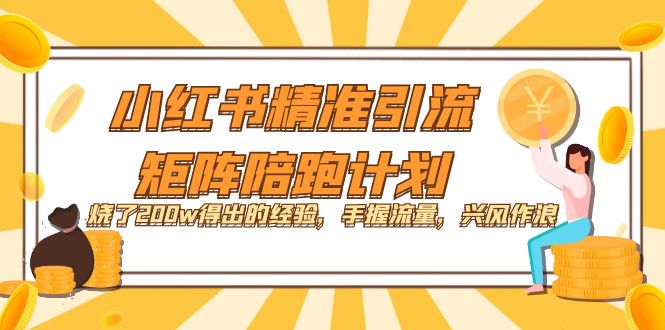 小红书精准引流·矩阵陪跑计划：烧了200w得出的经验，手握流量，兴风作浪！-安哥网络创业副业