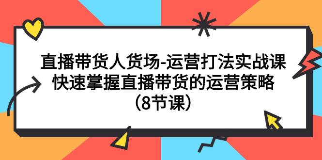 直播带货人货场-运营打法实战课：快速掌握直播带货的运营策略（8节课）-安哥网络创业副业