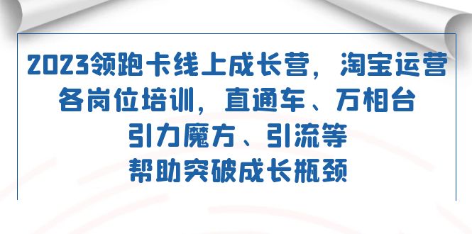 2023领跑·卡 线上成长营 淘宝运营各岗位培训 直通车 万相台 引力魔方 引流-安哥网络创业副业