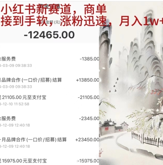 小红书新赛道，商单接到手软，涨粉迅速，一个月1w+-安哥网络创业副业