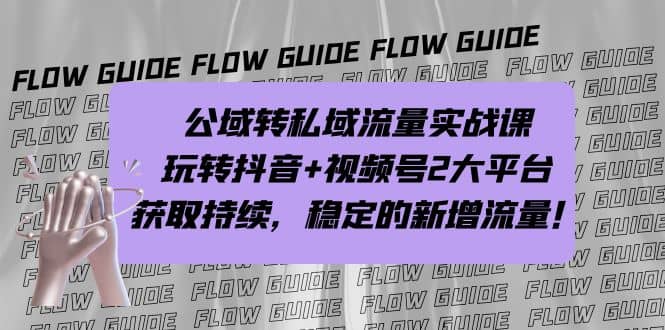 公域转私域流量实战课，玩转抖音+视频号2大平台，获取持续，稳定的新增流量-安哥网络创业副业