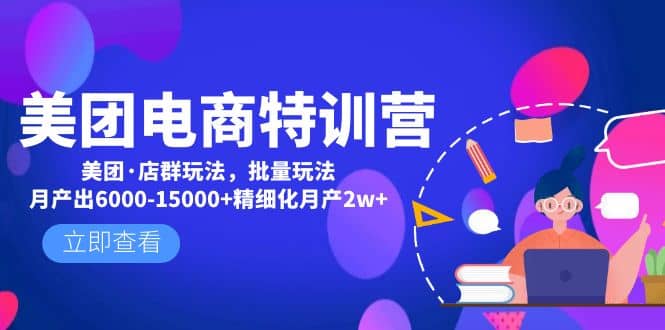美团电商特训营：美团·店群玩法，无脑铺货-安哥网络创业副业