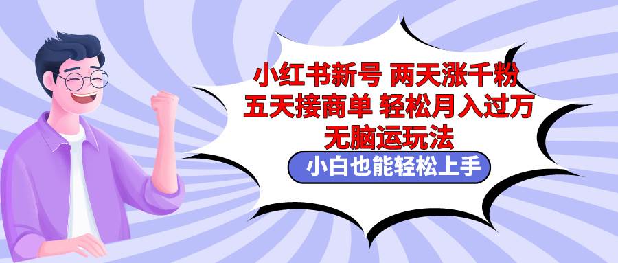 小红书新号两天涨千粉五天接商单轻松月入过万 无脑搬运玩法 小白也能轻…-安哥网络创业副业