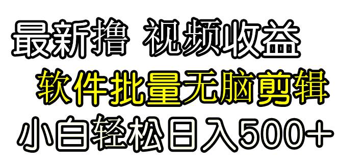 发视频撸收益，软件无脑批量剪辑，第一天发第二天就有钱-安哥网络创业副业