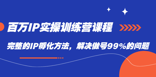 百万IP实战训练营课程，完整的IP孵化方法，解决做号99%的问题-安哥网络创业副业