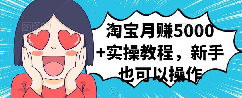淘宝月赚5000+实操教程，新手也可以操作-安哥网络创业副业