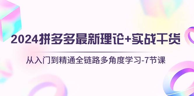 2024拼多多 最新理论+实战干货，从入门到精通全链路多角度学习-7节课-安哥网络创业副业