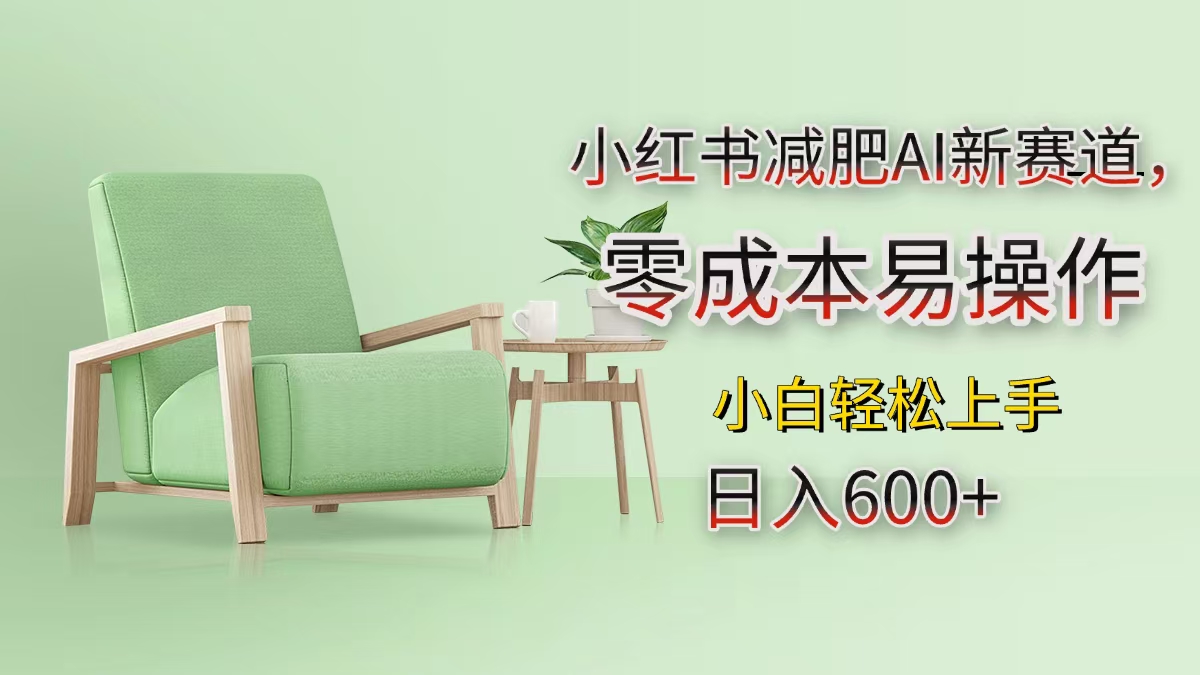 小红书减肥AI新赛道，零成本易操作，小白轻松上手，日入600+-安哥网络创业副业