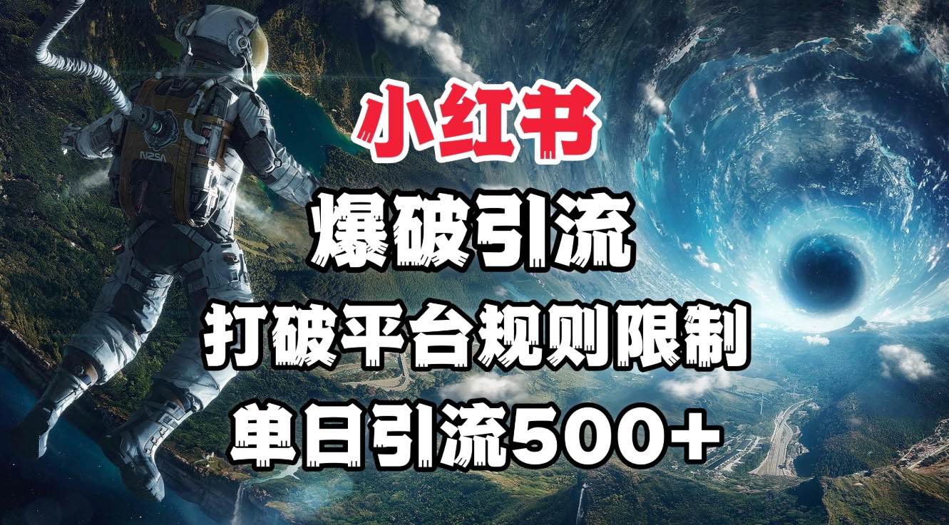 小红书爆破引流，打破平台的规则限制，单日引流500+精准粉-安哥网络创业副业