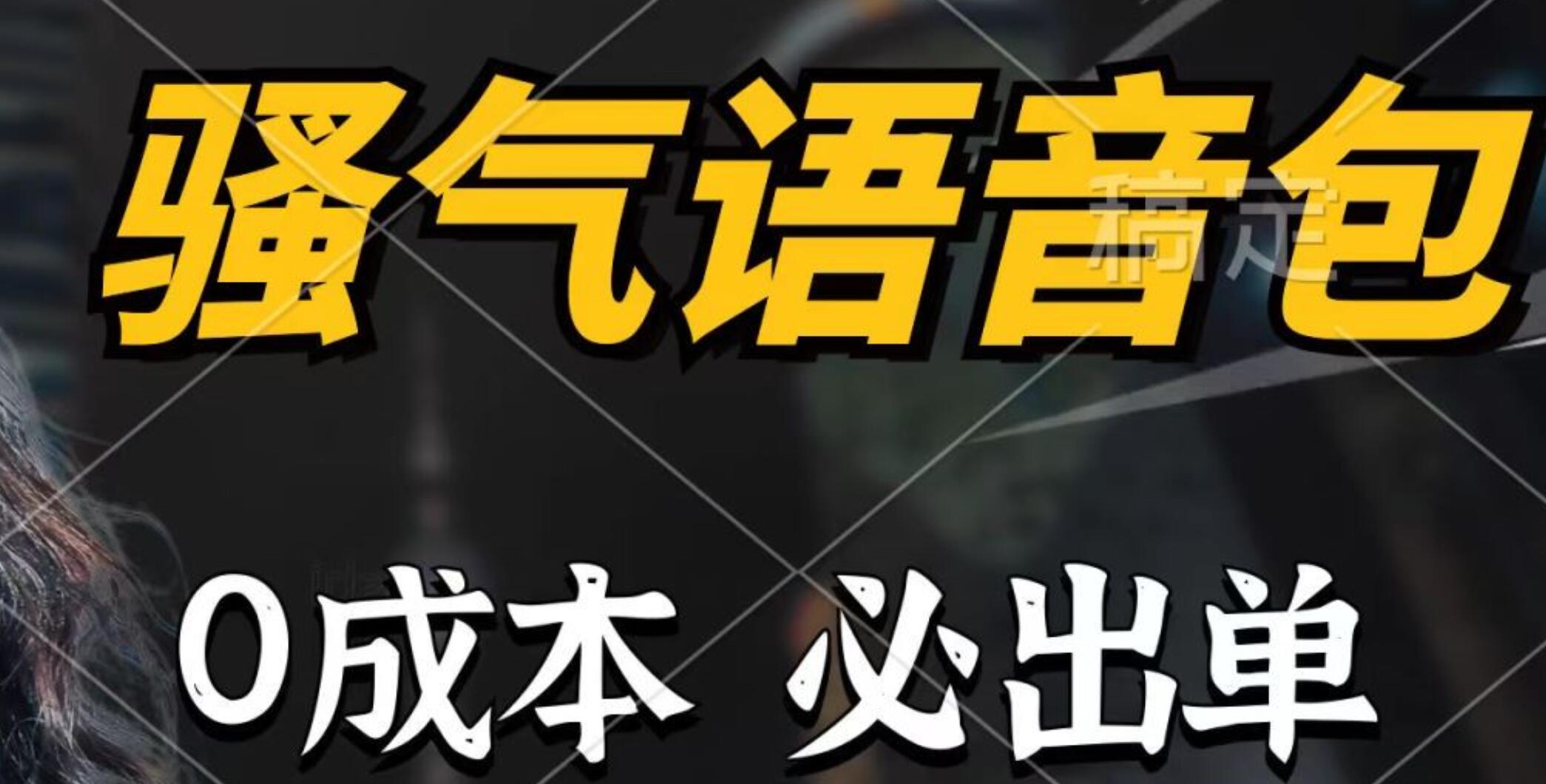 骚气语音包，0成本一天1000+，闭着眼也能出单，详细教程！-安哥网络创业副业