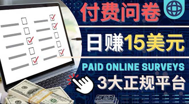 参与付费调查，利用自己的空闲时间完成问卷，适合新手的平台，日赚15美元-安哥网络创业副业