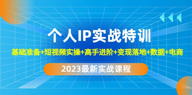 2023个人IP实战特训：基础准备+短视频实操+高手进阶+变现落地+数据+电商-安哥网络创业副业