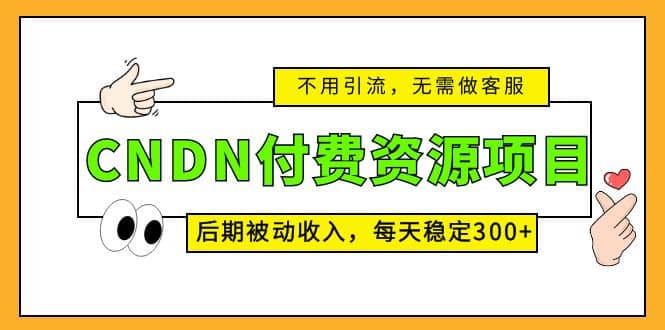 CNDN付费资源项目，不用引流，无需做客服，后期被动收入-安哥网络创业副业