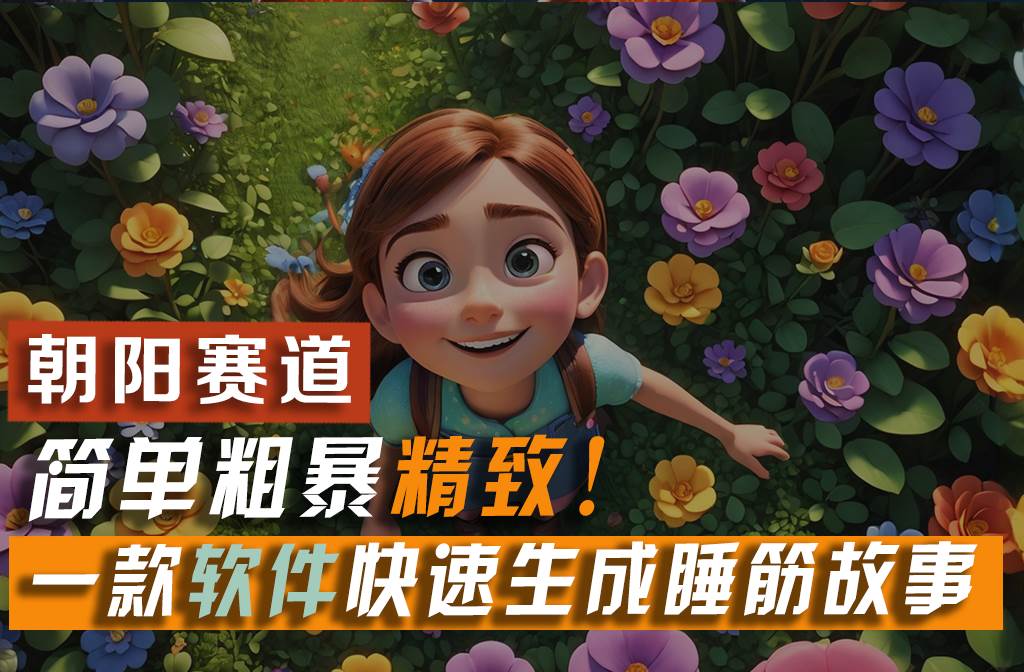 利用一款软件5分钟一条爆款睡前故事，简单粗暴精致！小白月入2w+-安哥网络创业副业