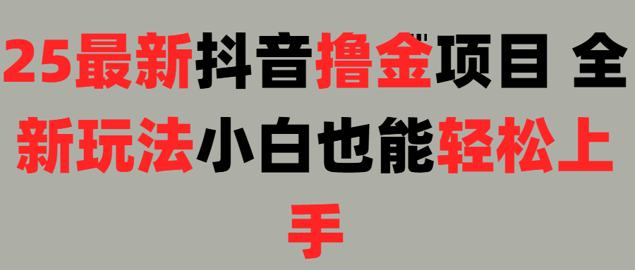 25最新抖音直播撸金项目，小白也能轻松上手！-安哥网络创业副业