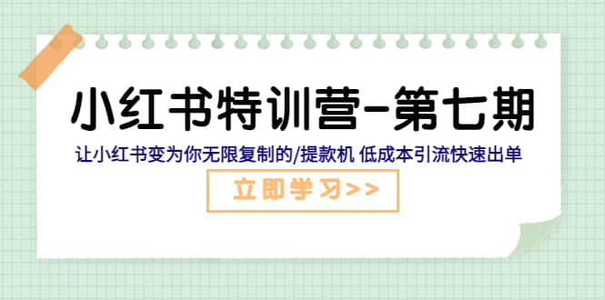 小红书特训营-第七期 让小红书变为你无限复制的/提款机 低成本引流快速出单-安哥网络创业副业