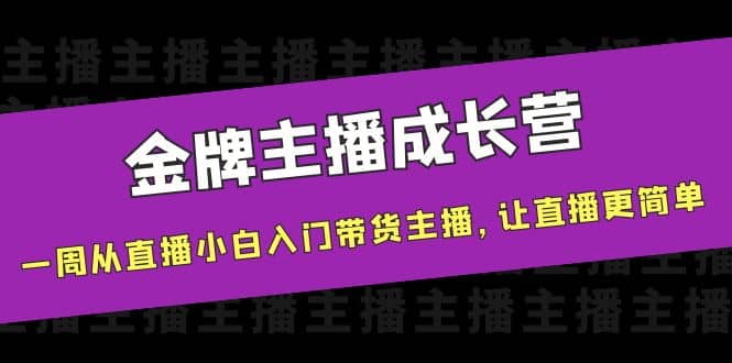 金牌主播成长营，一周从直播小白入门带货主播，让直播更简单-安哥网络创业副业