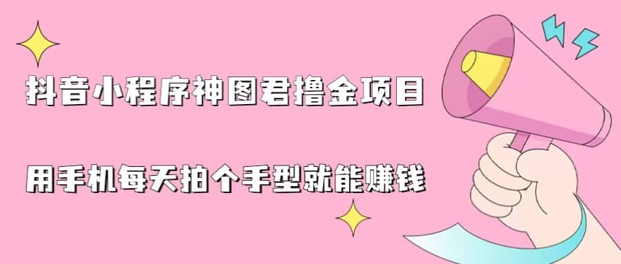 抖音小程序神图君撸金项目，用手机每天拍个手型挂载一下小程序就能赚钱-安哥网络创业副业