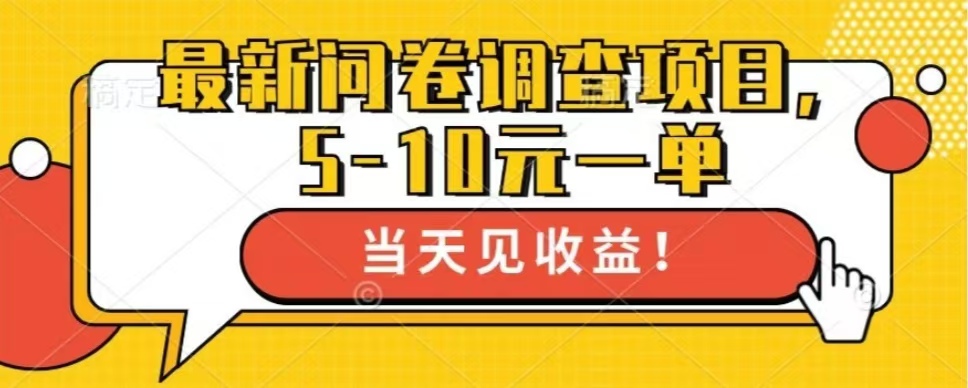 最新问卷调查项目，共12个平台，单日零撸100＋-安哥网络创业副业