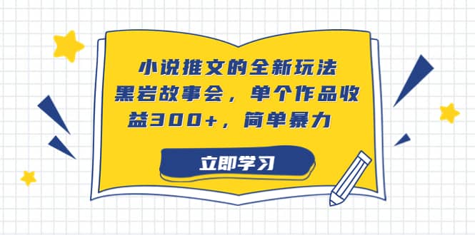 小说推文的全新玩法，黑岩故事会，单个作品收益300+，简单暴力-安哥网络创业副业