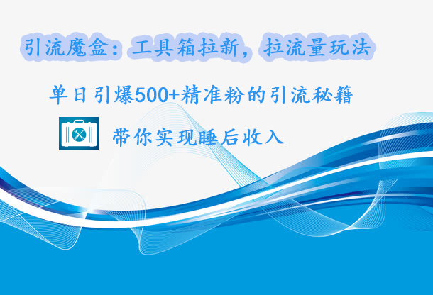 引流魔盒：工具箱拉新，拉流量玩法，单日引爆500+精准粉的引流秘籍，带你实现睡后收入-安哥网络创业副业
