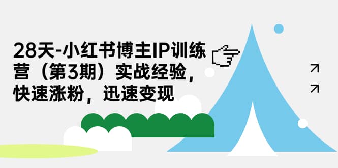 28天-小红书博主IP训练营（第3期）实战经验，快速涨粉，迅速变现-安哥网络创业副业