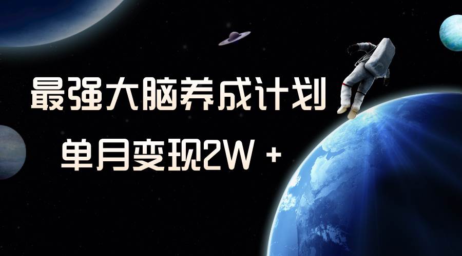 冷门虚拟项目，最强大脑养成计划，一个月变现2W＋-安哥网络创业副业