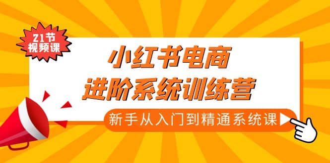 小红书电商进阶系统训练营：新手从入门到精通系统课（21节视频课）-安哥网络创业副业