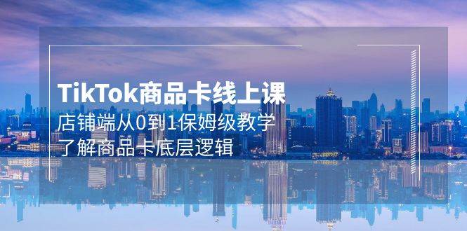 Tk商品卡线上课，店铺端从0到1保姆级教学，了解商品卡底层逻辑（20节）-安哥网络创业副业