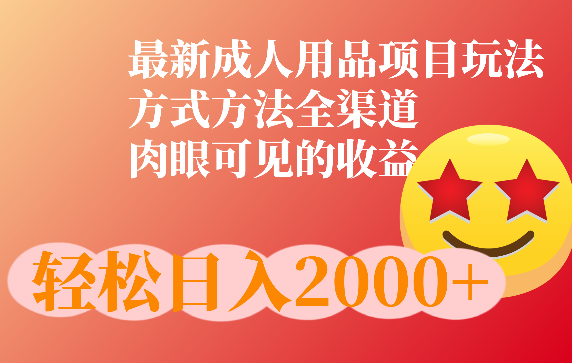 成人用品项目最新玩法，方式方法全渠道-安哥网络创业副业