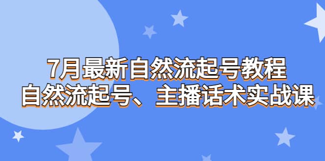 7月最新自然流起号教程，自然流起号、主播话术实战课-安哥网络创业副业