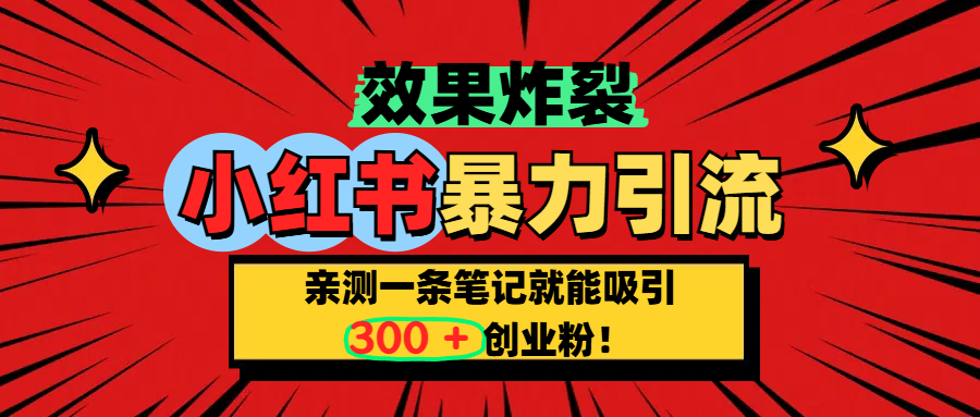 小红书炸裂玩法，亲测一条笔记就能吸引300+精准创业粉！-安哥网络创业副业