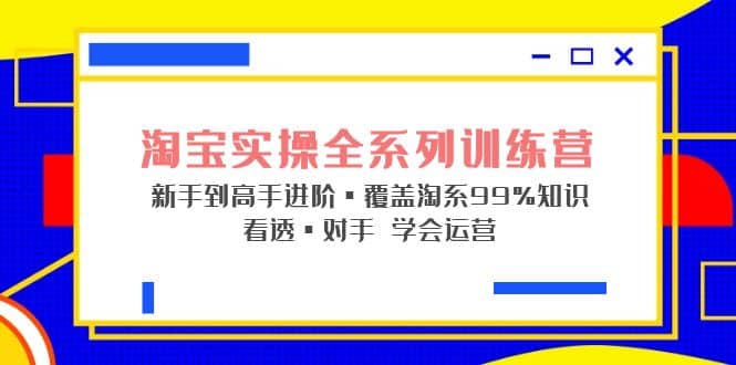 淘宝实操全系列训练营 新手到高手进阶·覆盖·99%知识 看透·对手 学会运营-安哥网络创业副业