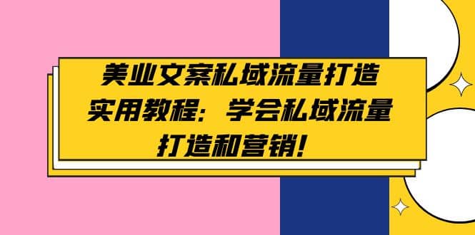 美业文案私域流量打造实用教程：学会私域流量打造和营销-安哥网络创业副业