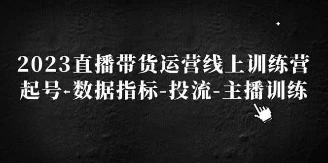 2023直播带货运营线上训练营，起号-数据指标-投流-主播训练-安哥网络创业副业
