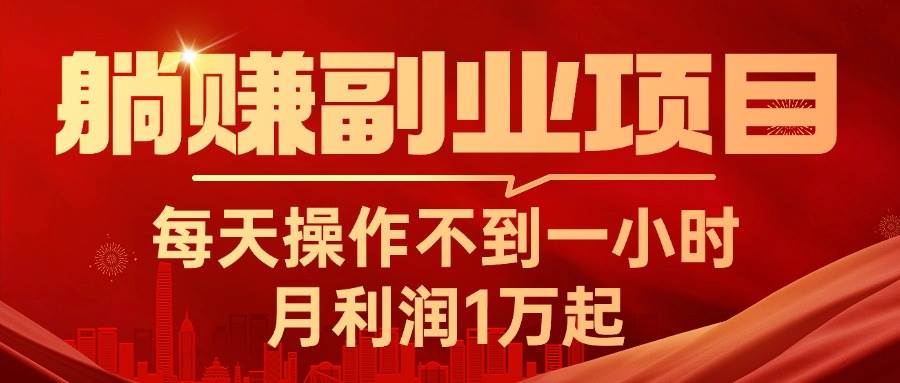 躺赚副业项目，每天操作不到一小时，月利润1万起，实战篇-安哥网络创业副业