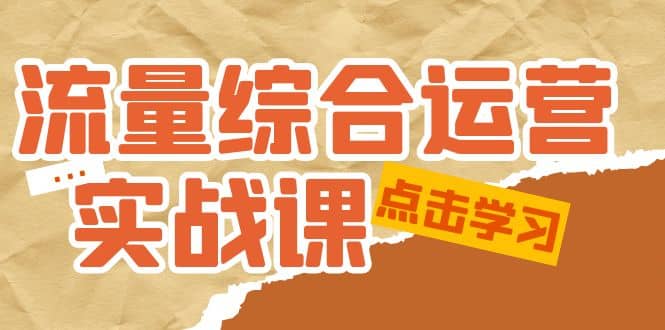 流量综合·运营实战课：短视频、本地生活、个人IP知识付费、直播带货运营-安哥网络创业副业