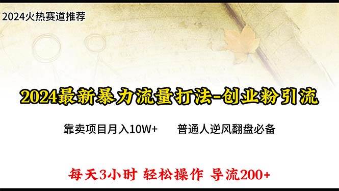 2024年最新暴力流量打法，每日导入300+，靠卖项目月入10W+-安哥网络创业副业