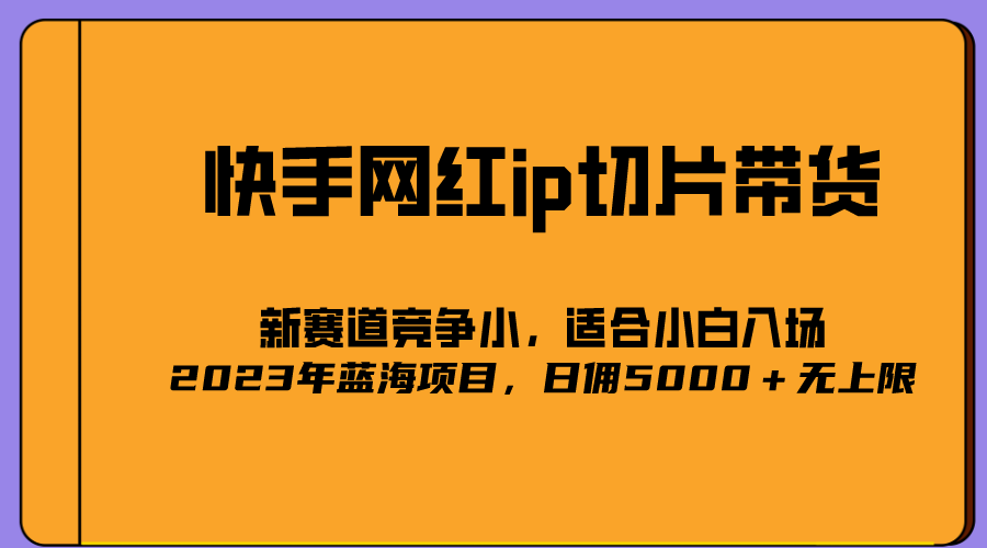 2023爆火的快手网红IP切片，号称日佣5000＋的蓝海项目，二驴的独家授权-安哥网络创业副业